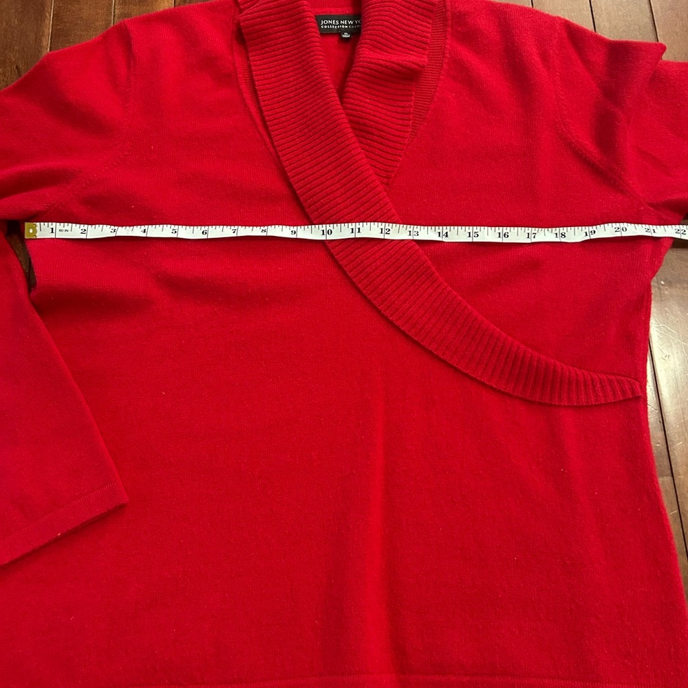 Jones New York Women's Red Cowl Neck 100% Cashmere Sweater Size XL - Picture 4 of 9